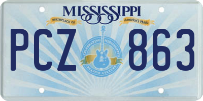 MS license plate PCZ863