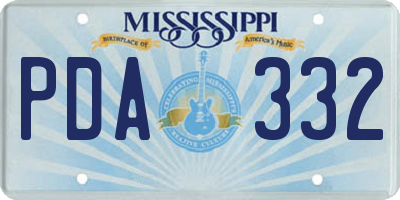 MS license plate PDA332