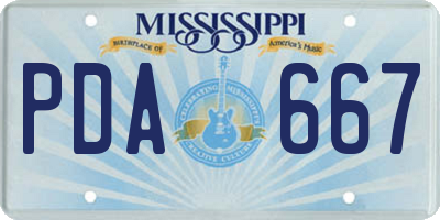 MS license plate PDA667