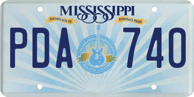 MS license plate PDA740