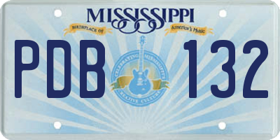 MS license plate PDB132