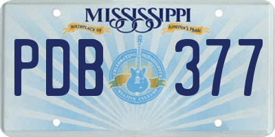 MS license plate PDB377