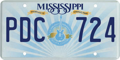 MS license plate PDC724