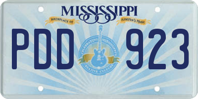 MS license plate PDD923
