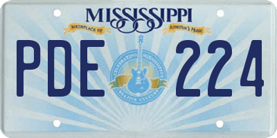 MS license plate PDE224