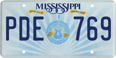 MS license plate PDE769