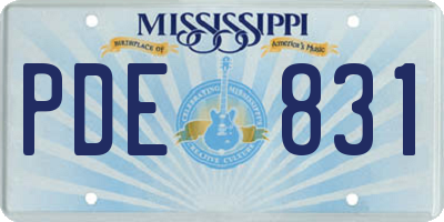 MS license plate PDE831