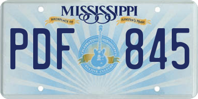 MS license plate PDF845