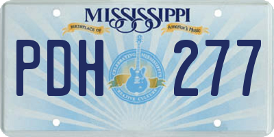 MS license plate PDH277