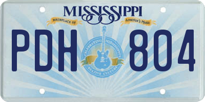 MS license plate PDH804