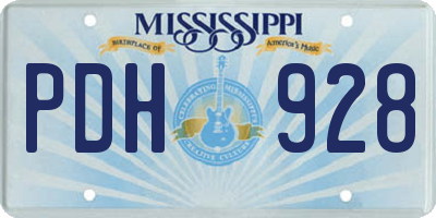 MS license plate PDH928