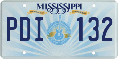 MS license plate PDI132