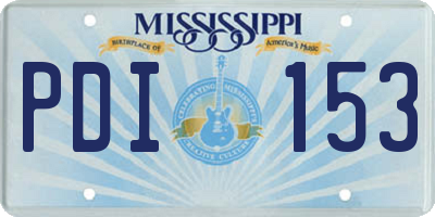 MS license plate PDI153