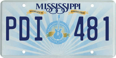 MS license plate PDI481