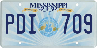 MS license plate PDI709