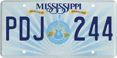 MS license plate PDJ244