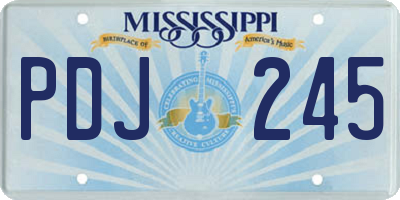 MS license plate PDJ245