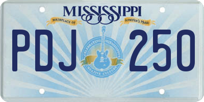 MS license plate PDJ250