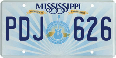 MS license plate PDJ626