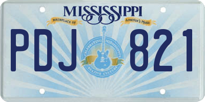 MS license plate PDJ821