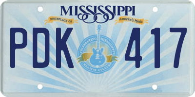 MS license plate PDK417
