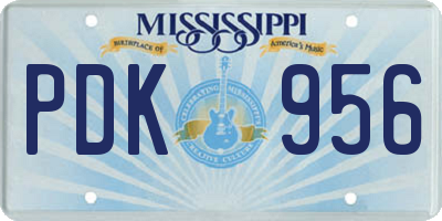 MS license plate PDK956