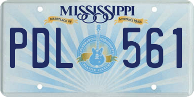MS license plate PDL561