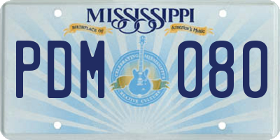 MS license plate PDM080