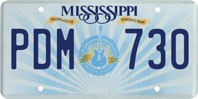 MS license plate PDM730