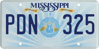 MS license plate PDN325