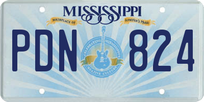 MS license plate PDN824