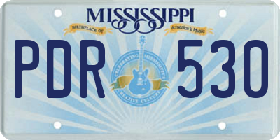 MS license plate PDR530