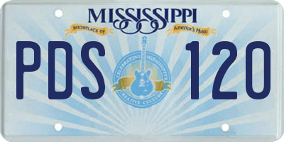 MS license plate PDS120