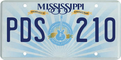 MS license plate PDS210