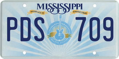 MS license plate PDS709