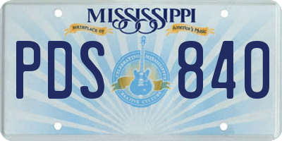 MS license plate PDS840
