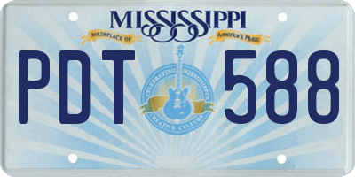MS license plate PDT588