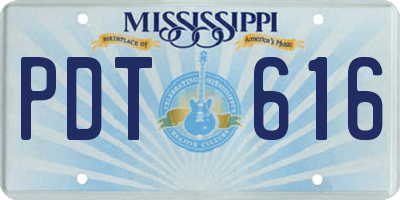 MS license plate PDT616