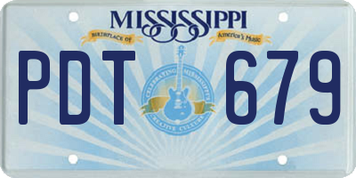 MS license plate PDT679