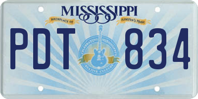 MS license plate PDT834