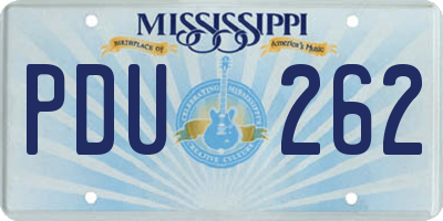 MS license plate PDU262