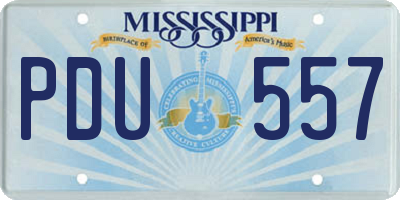 MS license plate PDU557
