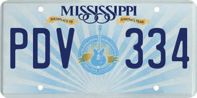 MS license plate PDV334
