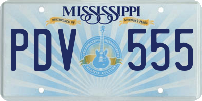 MS license plate PDV555
