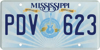 MS license plate PDV623