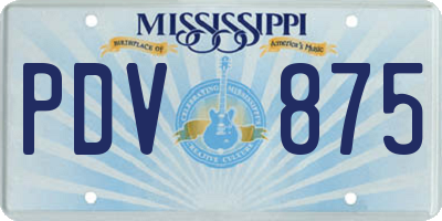 MS license plate PDV875