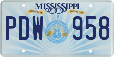 MS license plate PDW958