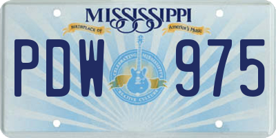 MS license plate PDW975