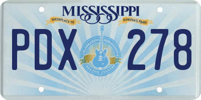 MS license plate PDX278