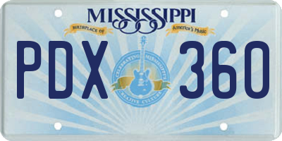 MS license plate PDX360